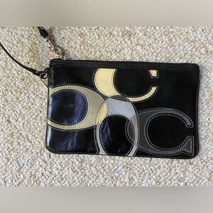 Coach Black and Tan Wristlet